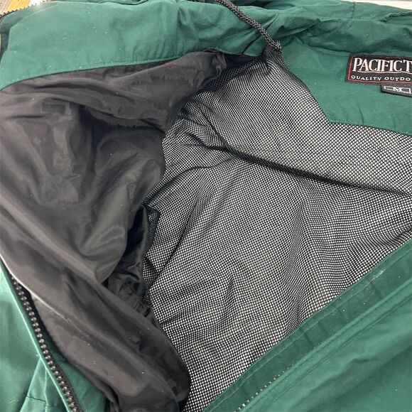 Pacific Trail Mens Green Windbreaker Jacket Size M Mid-Length Raincoat Lined - Picture 4 of 12